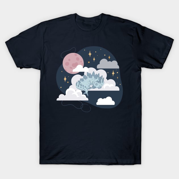 Sweet Sleepy Dino T-Shirt by polliadesign